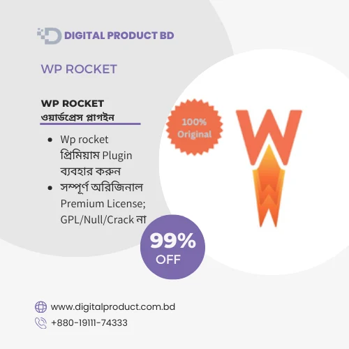 WP Rocket Premium WordPress Caching Plugin for faster website speed and Core Web Vitals optimization by Digital Product BD