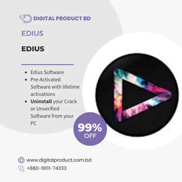 Edius Video Editing Software Genuine License Key - Digital Product BD