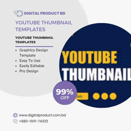 Premium YouTube Thumbnail Templates for high CTR, available at Digital Product BD.