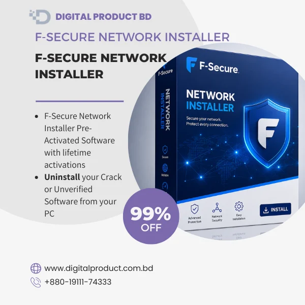F-Secure Network Installer pre-activated software box cover for digital download at Digital Product BD