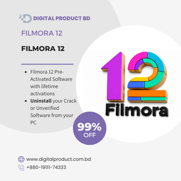 Wondershare Filmora 12 Pre-Activated Lifetime License Download - Digital Product BD