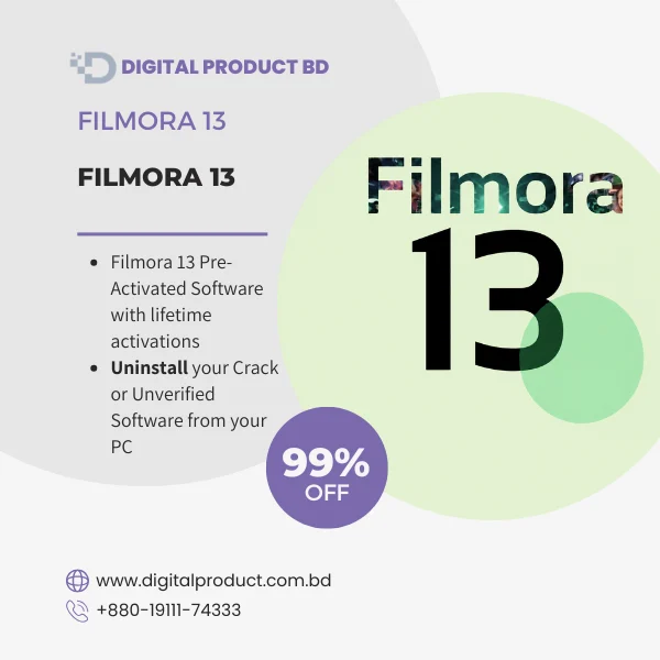 Wondershare Filmora 13 Pre-Activated Lifetime License Download - Digital Product BD