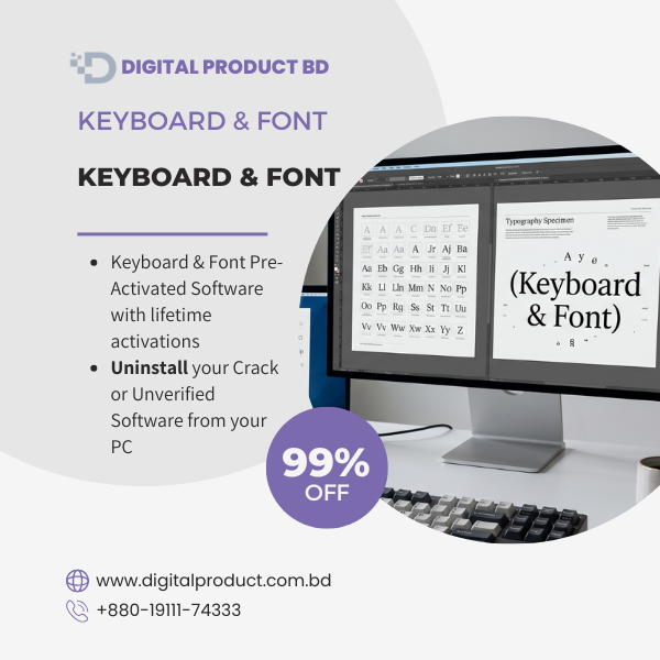 Pre-activated Keyboard and Font software bundle for instant download at Digital Product BD