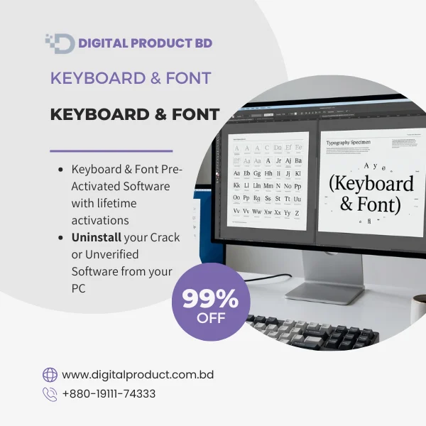 Pre-activated Keyboard and Font software bundle for instant download at Digital Product BD