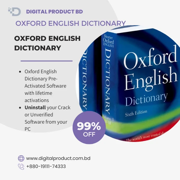 Oxford English Dictionary pre-activated premium software for PC - instant digital download from Digital Product BD.