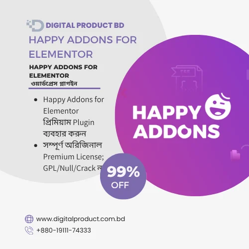 Happy Addons for Elementor premium widgets interface - Available at Digital Product BD