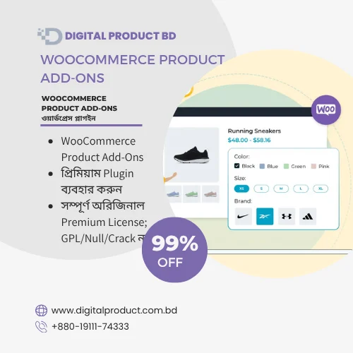 WooCommerce Product Add-Ons Plugin - Add Custom Fields and Options by Digital Product BD