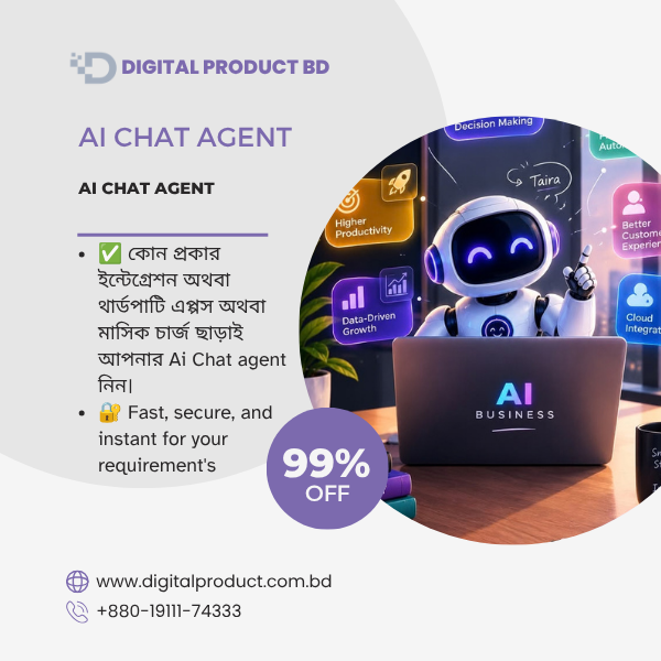 AI Chat Agent | One-Time Payment, No Subscription | Digital Product BD